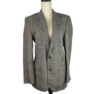 Vintage Wool Plaid Boyfriend Blazer